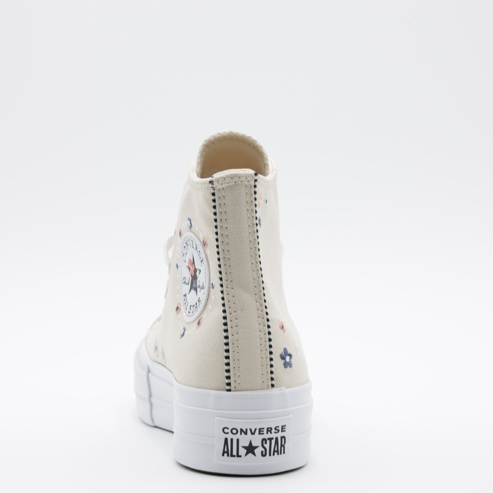 Converse Women's Chuck Taylor All Star Lift Platform Floral Shoes Ivory Size 8 - Picture 6 of 12
